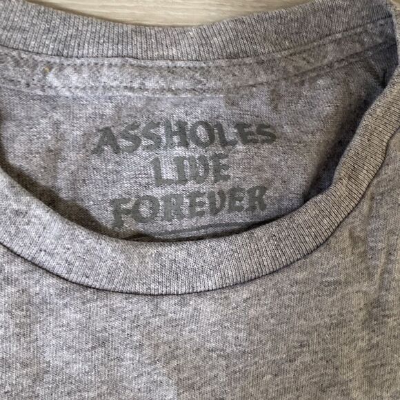 Assholes Live Forever Shirt Heather Grey & Black XL‎ - Picture 3 of 7